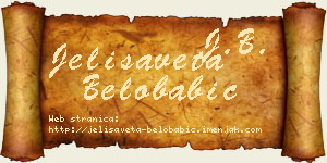 Jelisaveta Belobabić vizit kartica